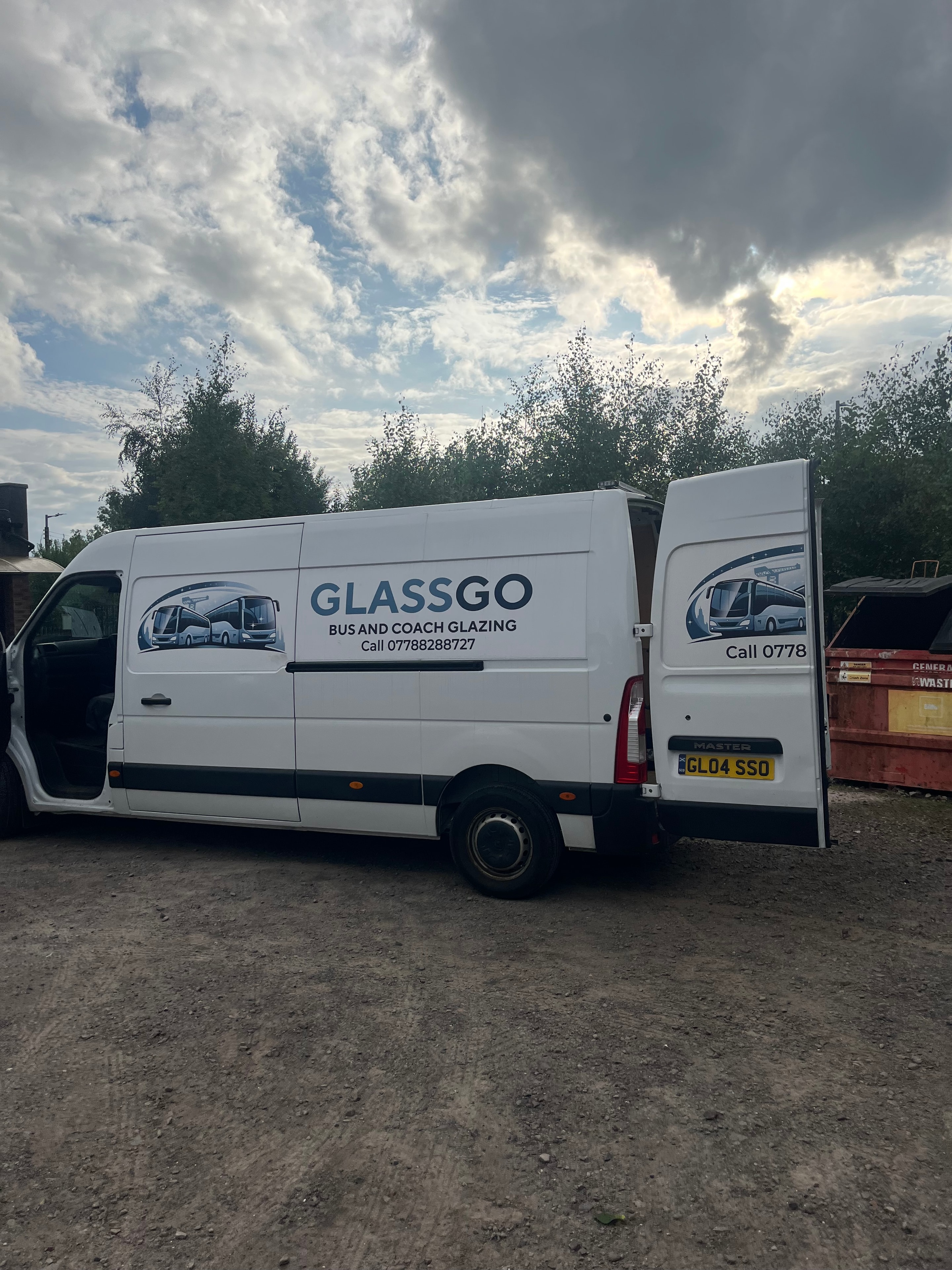 GlassGo branded service van — Bus and Coach Glazing Ltd